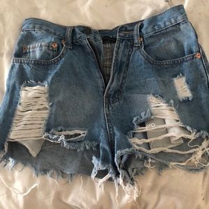 Nastygal high waist jean short
